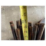 Lot of 10 Steel Adjustment Poles Tubular Support Rods 24in Rusted