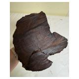Hand-Carved Wood Bison Figurine on Natural Wood Base