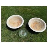 Terrazzo Planter Bowls & Glass Hanging Feeder Mixed Lot