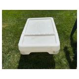 Plastic Storage Bin With Hinged Lid