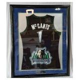 Rashad McCants Autographed and Custom Framed Minnesota Timberwolves Basketball Jersey w COA 35.5x43.5"