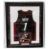 Chris Bosh Autographed and Custom Framed w/ Upper Deck and Miami Heat COA Basketball Jersey 34.5x43"