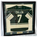 Matt Cullen Autographed and Custom Framed Minnesota Wild Hockey Jersey 40.5x43"
