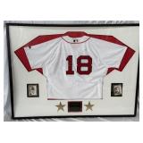 Johnny Damon Autographed and Custom Framed Boston Red Sox Baseball Jersey 49x36.5"