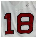Johnny Damon Autographed and Custom Framed Boston Red Sox Baseball Jersey 49x36.5"