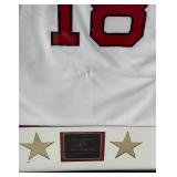 Johnny Damon Autographed and Custom Framed Boston Red Sox Baseball Jersey 49x36.5"