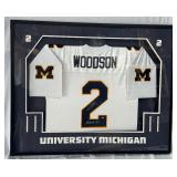Charles Woodson Autographed and Custom Framed University of Michigan Football Jersey w/ COA