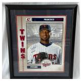 Franciso Liriano Autographed and Custom Framed Photo w/ COA Minnesota Twins Baseball 22x26.5"