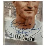 Dom DiMaggio, Johnny Pesky, and Bobby Doerr Autographed and Framed Boston Red Sox Baseball Print w/ COA 26x22"