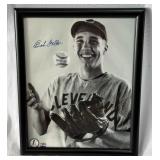 Bob Feller Autographed w/ HOF 62" Inscription and COA 8x10" Framed Baseball Photo