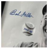 Bob Feller Autographed w/ HOF 62" Inscription and COA 8x10" Framed Baseball Photo