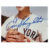 Enos Slaughter Autographed Baseball Photo Framed 8x10"