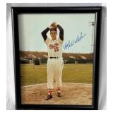 Hoyt Wilhelm Autographed Baseball Photo Framed 8x10"