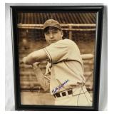 Billy Herman Autographed Baseball Photo Framed 8x10" (glass broken)