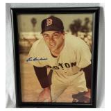 Lou Boudreau Autographed Baseball Photo Framed 8x10"