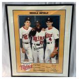 Al Newman Autographed and Framed Minneosta Twins Baseball Poster