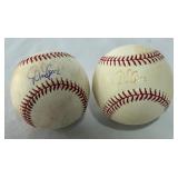 (2) Denard Span Autographed Baseballs Rawlings OMLB Selig Balls - Minnesota Twins
