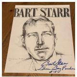 Bart Starr Autographed Print - Green Pay Packers Football