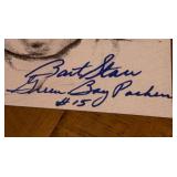 Bart Starr Autographed Print - Green Pay Packers Football