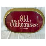 Vintage Old Milwaukee Beer 1980 Schlitz Brewing Light up Sign - Works