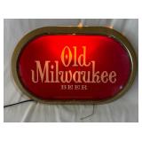 Vintage Old Milwaukee Beer 1980 Schlitz Brewing Light up Sign - Works