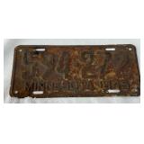 Vintage 1945 Minnesota License Plate