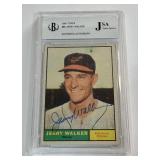 Jerry Walker Auto JSA Slab Authentic 1961 Topps #85 Vintage Baseball Card
