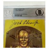 Josh Gibson Jr. Autograph w/ Beckett Authentication HOF Plaque Card (Josh Gibson