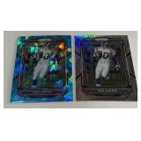 (2) Cris Carter Numbered Cards 2022 Prizm /99 Blue Cracked Ice and /400 #196 Minnesota Vikings Football Cards