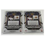 (2) Cris Carter Numbered Cards 2022 Prizm /99 Blue Cracked Ice and /400 #196 Minnesota Vikings Football Cards