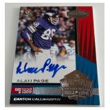 Alan Page Auto /49 2017 Plates & Patches Canton Caligraphy #CC-AP Nymbered 30/49 Minnesota Vikings Football Card