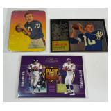 (3) Fran Tarkenton Football Cards - Vintage Glossy, Rookie Reprint, /500 - Minnesota Vikings