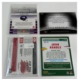 (4) Numbered and Relic Vikings Legends Football Cards - (2) Jogn Randle /79 and /299, Alan Page /100, Carl Eller Relic