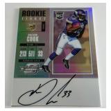 Dalvin Cook Auto RC 2017 Donruss Optic Contenders Rookie Ticket Prizm #109 Minneosta Vikings Football Card