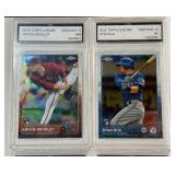 (4) Gem Mint 10 Baseball Slabs - 2015 Topps Chrome RCs - Addison Russell, Archie Bradley, Ryan Rua, Guilder Rodriguez