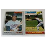 Rod Carew 2 Card Vintage Twins Lot 1970 and 1977 Topps