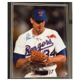 Nolan Ryan Autogaphed Iconic Bloody Fight Photo - Framed and Matted w/ COA - Baseball