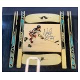 Neal Broten Autographed Photo Plus Stick Epoxied Mancave End Table! - Team USA Hockey Minnesota North Stars