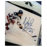 Neal Broten Autographed Photo Plus Stick Epoxied Mancave End Table! - Team USA Hockey Minnesota North Stars