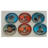 (6) Hall of Fame 1964 Topps All-Stars Vintage Baseball Coins - Brooks and Frank Robinson, Yaz, Ford, Marichal
