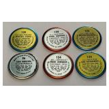 (6) Hall of Fame 1964 Topps All-Stars Vintage Baseball Coins - Brooks and Frank Robinson, Yaz, Ford, Marichal