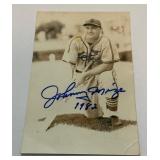 Jonny Mize Autogtaphed Vintage Baseball Post Card