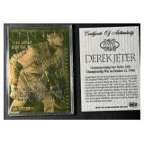 Derek Jeter 1998 23kt Gold Plated New York Yankees Baseball Card