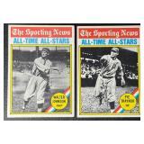 Walter Johnson & Pie Traynor 1976 Topps 2-Card Vintage Baseball Card Lot