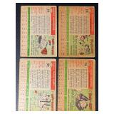 4-Card 1955 Topps Vintage Baseball Card Lot