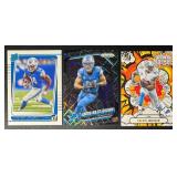 3-Card Amon-Ra St. Brown & Calvin Johnson Football Card Lot (Amon-Ra RC!)