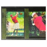 Tiger Woods 2-Card Rookie Golf Card Lot