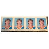 Wayne Gretzky 1982-1983 Red Rooster Edmontoin Oilers Uncut Hockey Cars Sheets w/ 4 WAYNE