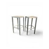 2 Aluminum  Finish Barstools