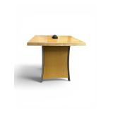 Modern Wood Pedestal Charging Accent Table